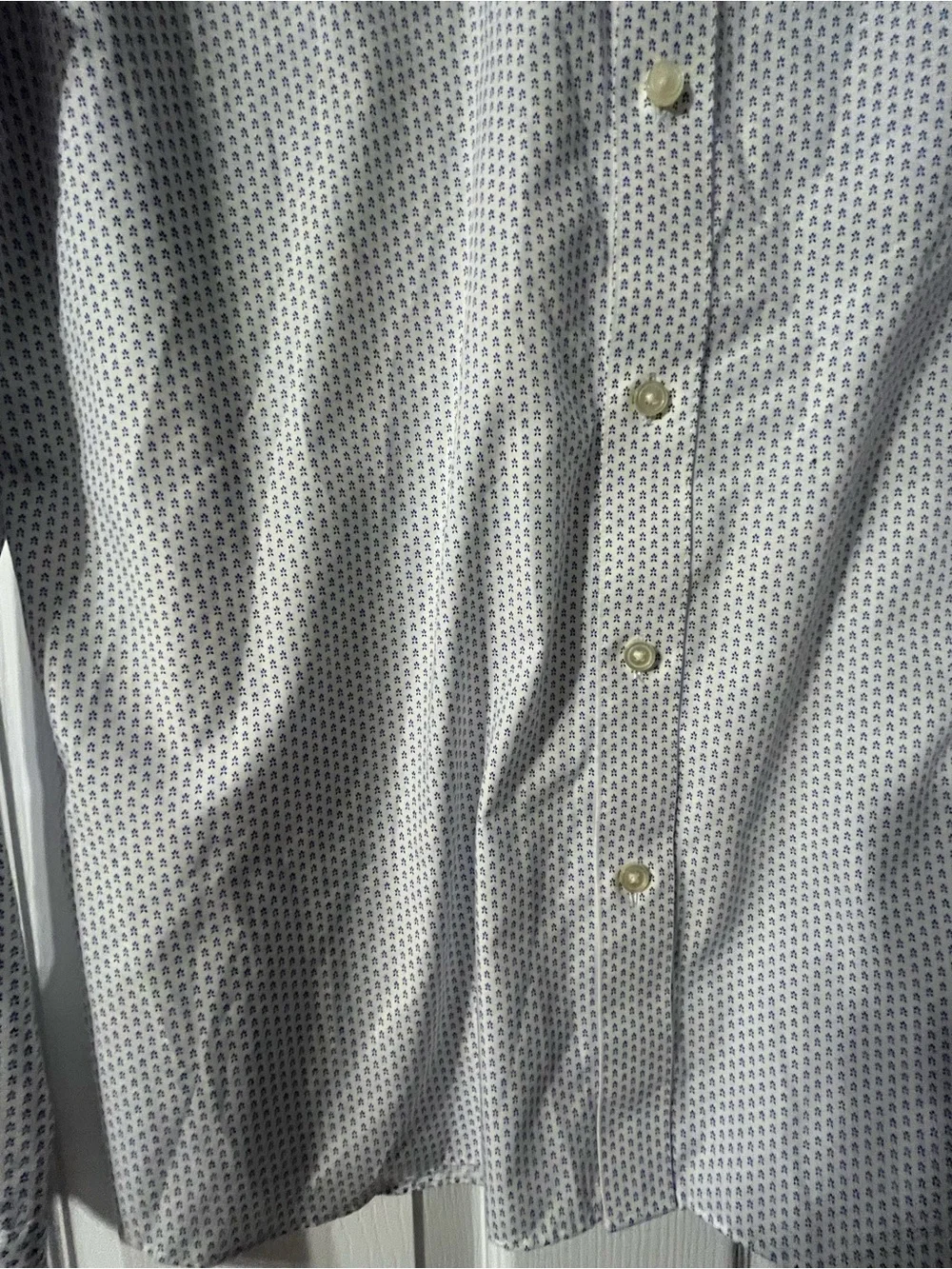 Men's White Micro-Pattern Dress Shirt Banana Republic large